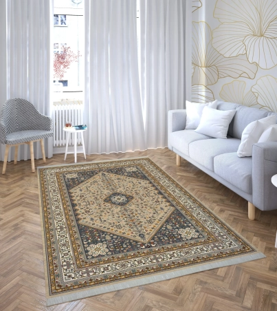 فرش ماشینی هیوا طرح نوین 2-612 بژ ۷۰۰ شانه