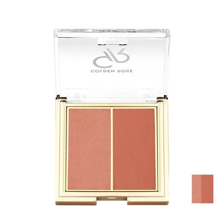 پالت رژگونه دو رنگ گلدن رز مدل Iconic Duo Peachy Coral شماره 02